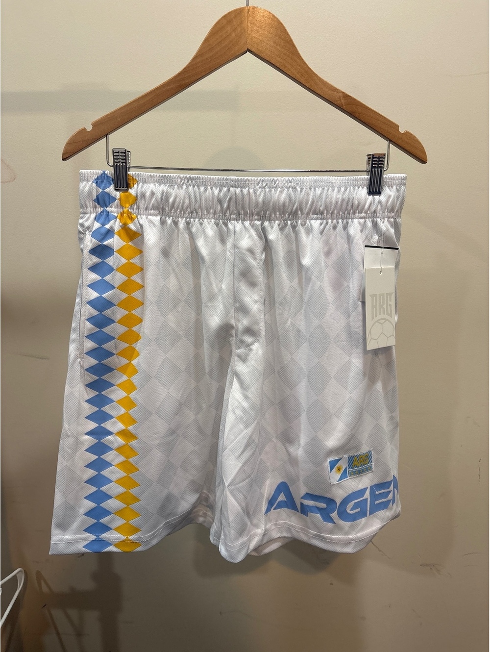 ARG Team Argentina White Sports Shorts Size Medium